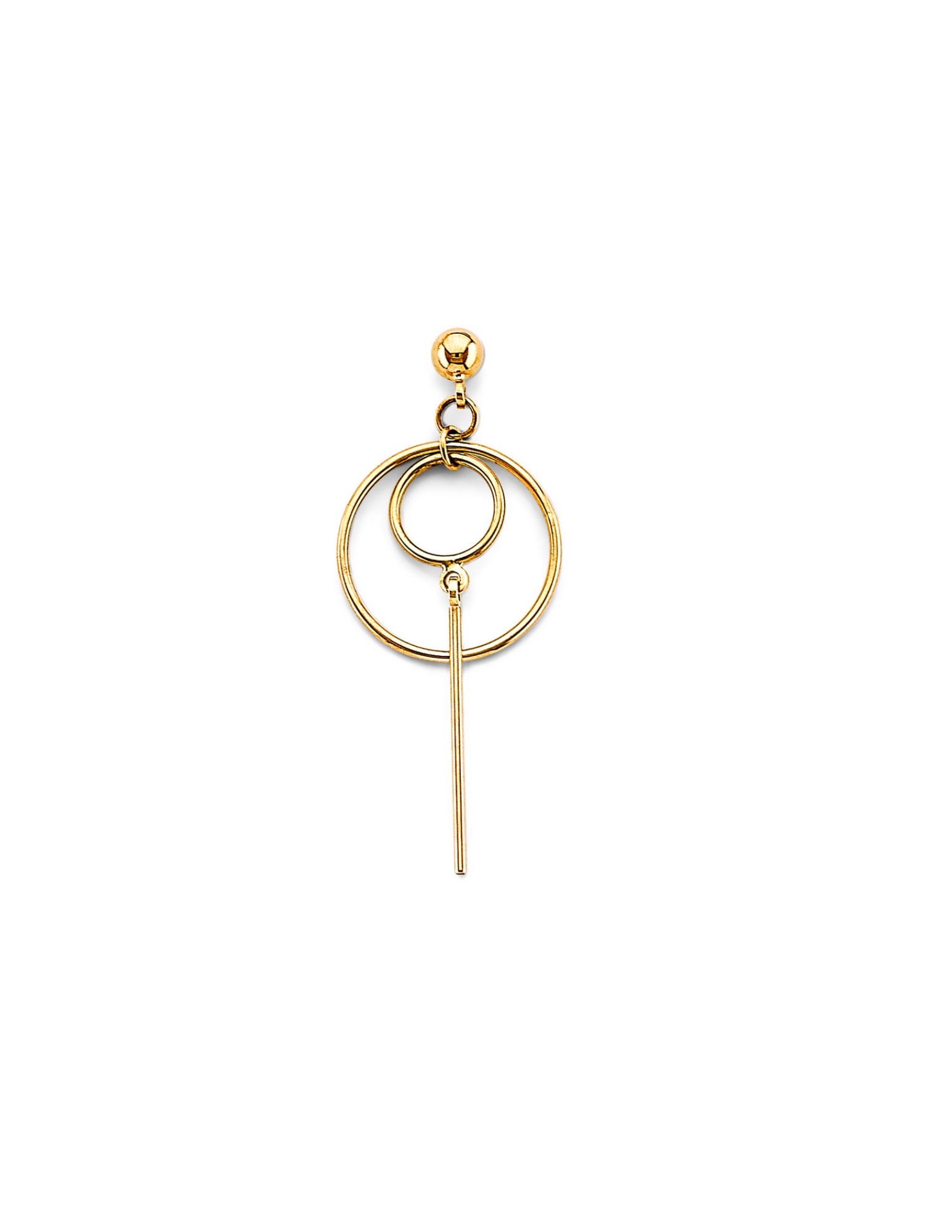 14KY DANGLING CIRCLE EARRINGS - 2