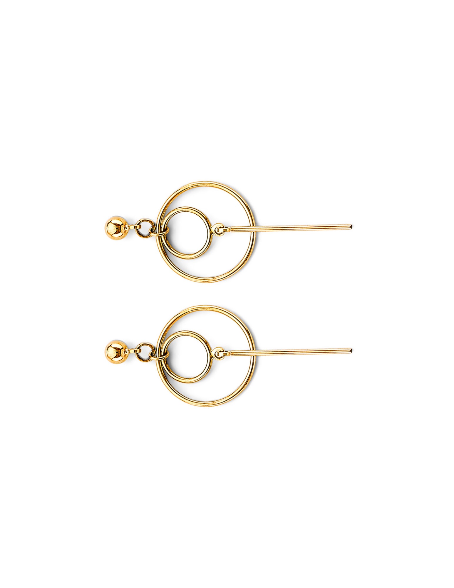 14KY DANGLING CIRCLE EARRINGS - 3