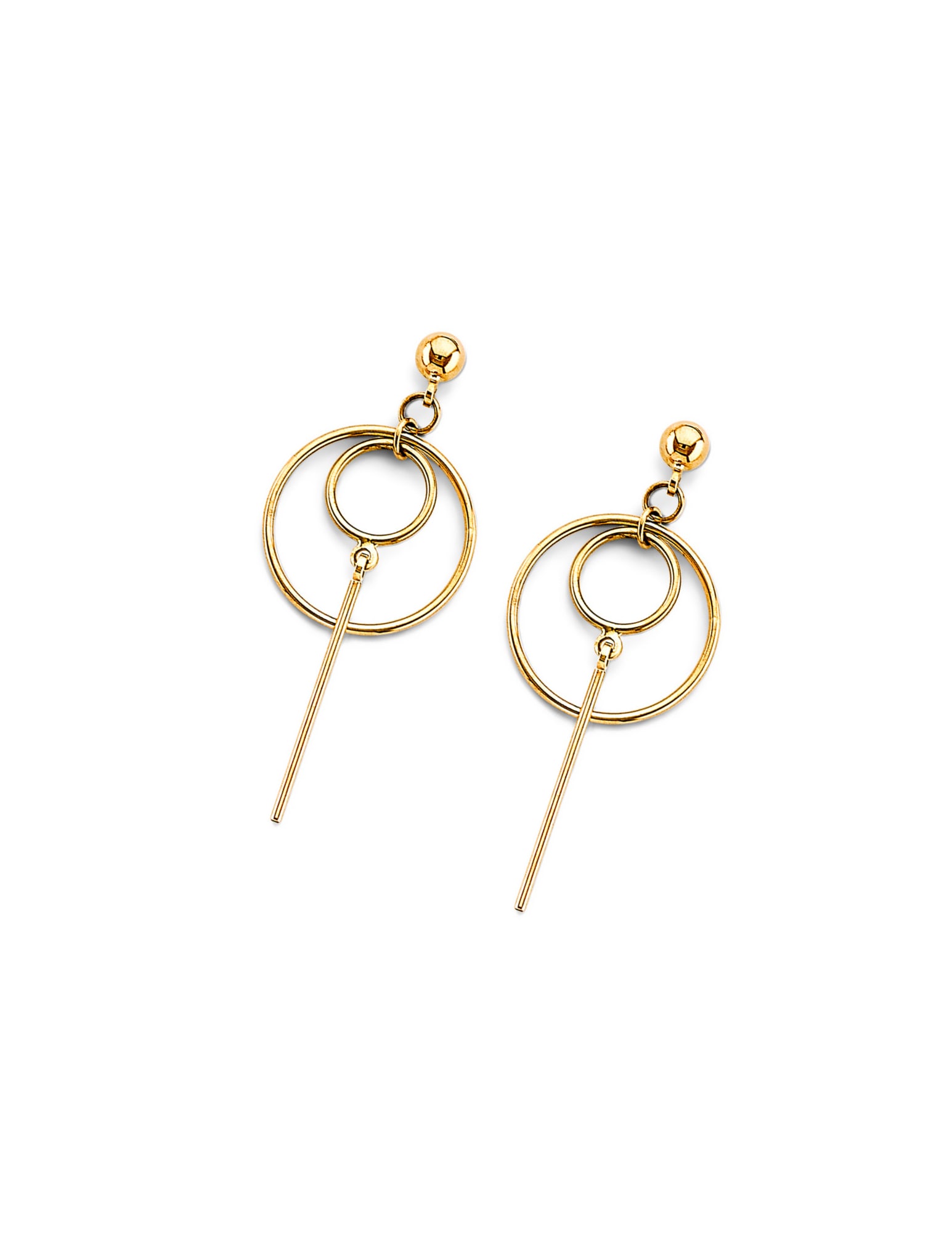 14KY DANGLING CIRCLE EARRINGS - 4