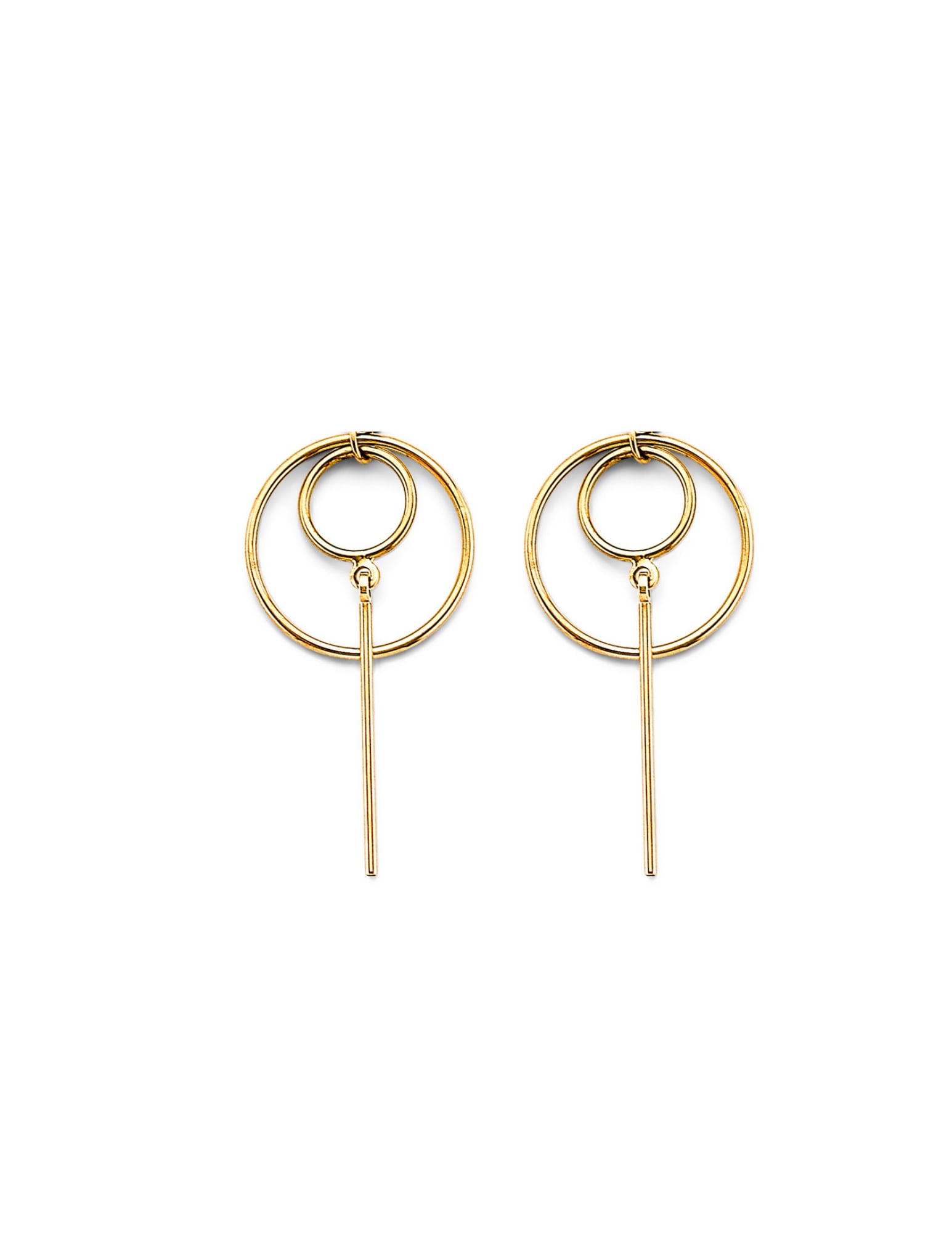 14KY DANGLING CIRCLE EARRINGS - 5
