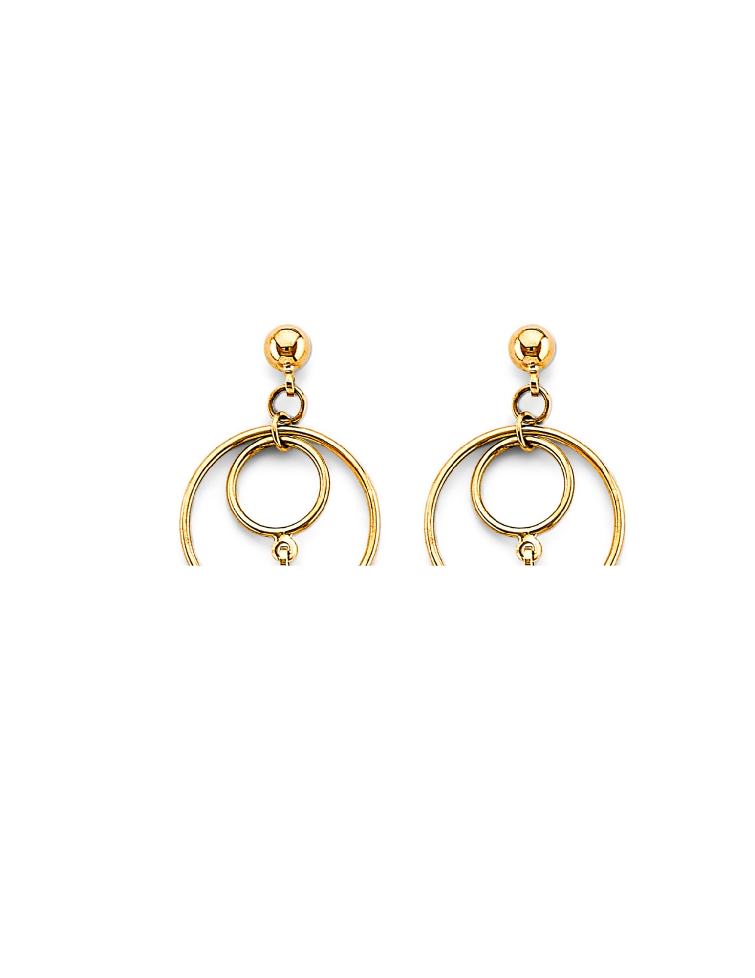 14KY DANGLING CIRCLE EARRINGS - 6