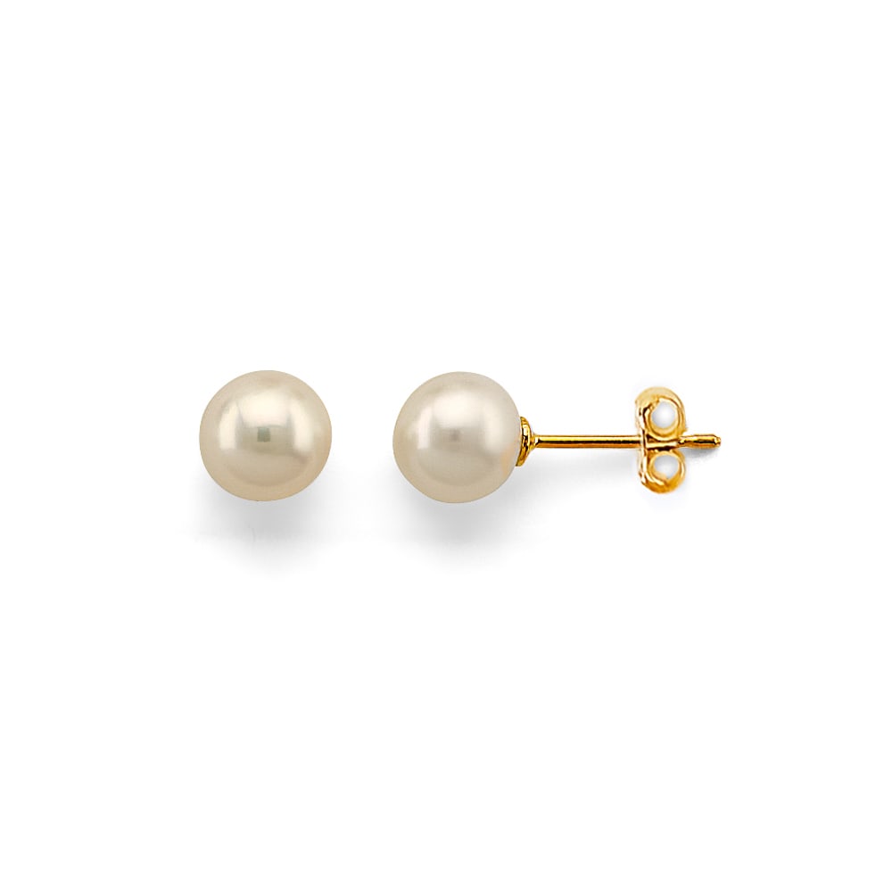 14KY PEARL EARRINGS: 14KY Pearl Earrings Material Type : 14k Gold Material Color : Yellow Avg. Weight: Avg. Weight: 0.98 Gr. Size: Height : 5 mm, Width : 5 mm Accessories: None Notice: When purchasing pre-owned goods,