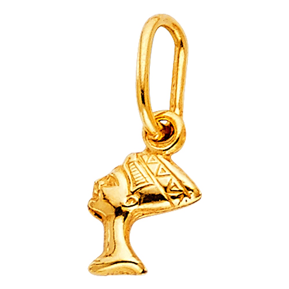 14KY SMALL PARAOH PENDANT: 14KY Small Paraoh Pendant Material Type : 14k Gold Material Color : Yellow Avg. Weight: Avg. Weight: 0.54 Gr. Size: Height 10.5 mm, Width 7.5 mm Accessories: None Notice: When purchasing pre-owned