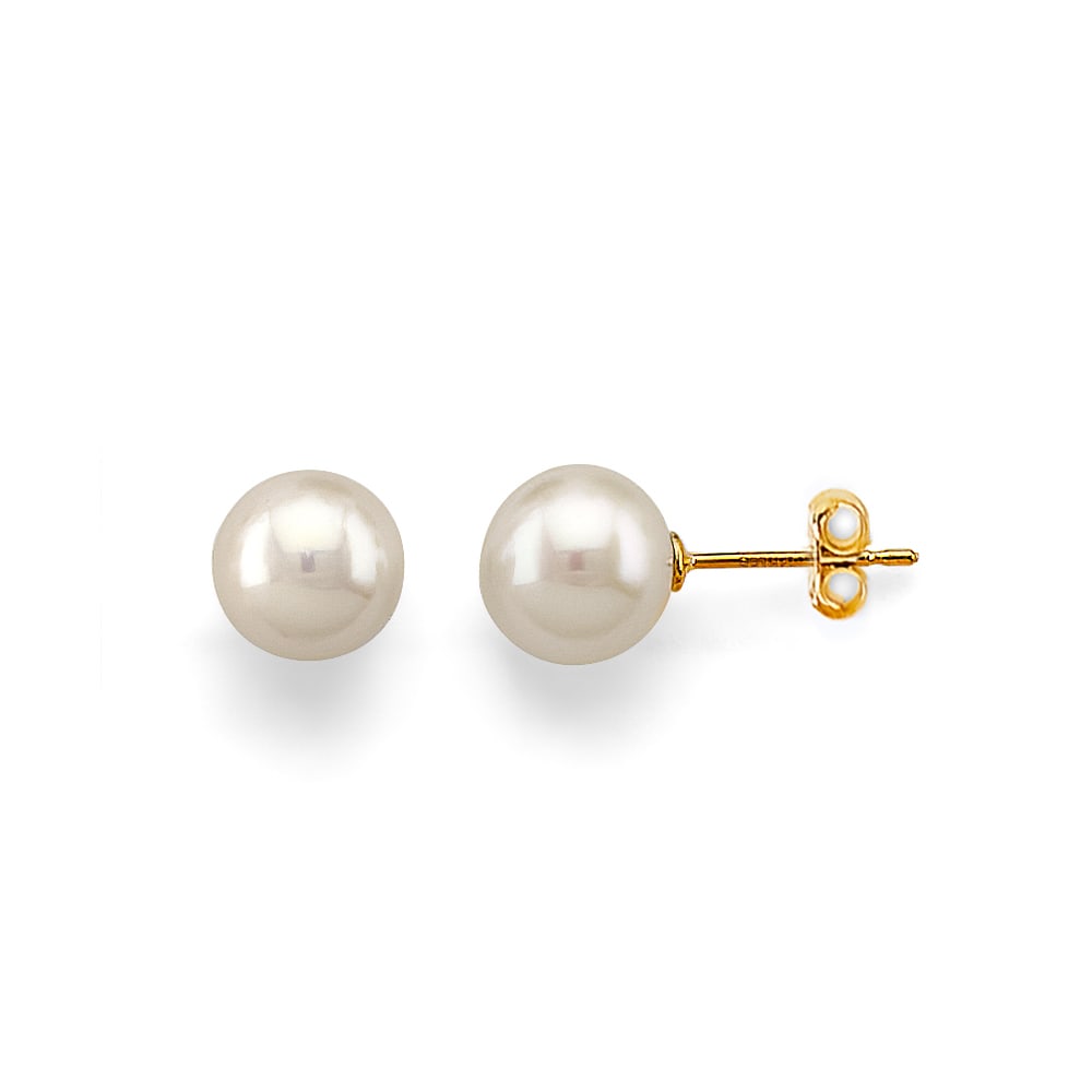 14KY PEARL EARRINGS: 14KY Pearl Earrings Material Type : 14k Gold Material Color : Yellow Avg. Weight: Avg. Weight: 1.59 Gr. Size: Height : 7 mm, Width : 7 mm Accessories: None Notice: When purchasing pre-owned goods,