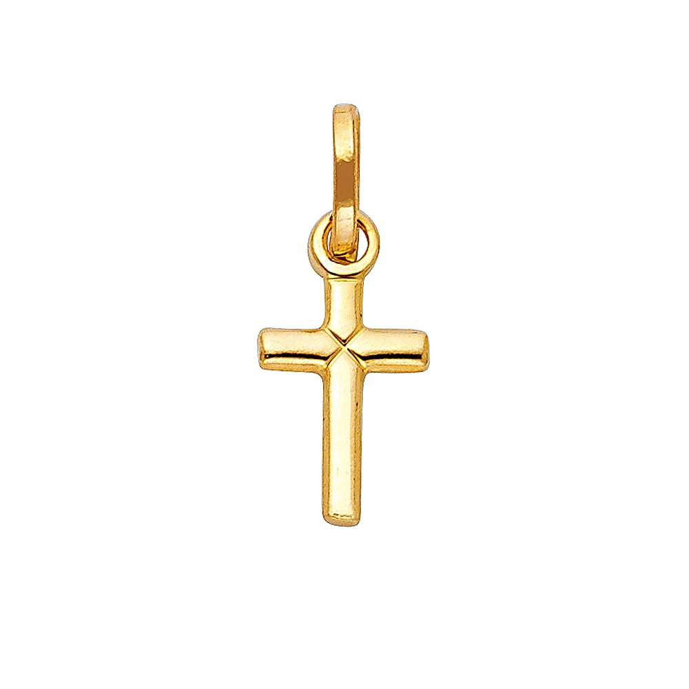 14KY SOLID LATIN CROSS: 14KY Solid Latin Cross Material Type : 14k Gold Material Color : Yellow Avg. Weight: Avg. Weight: 0.71 Gr. Size: Height 20 mm, Width 8 mm Accessories: None Notice: When purchasing pre-owned goods,