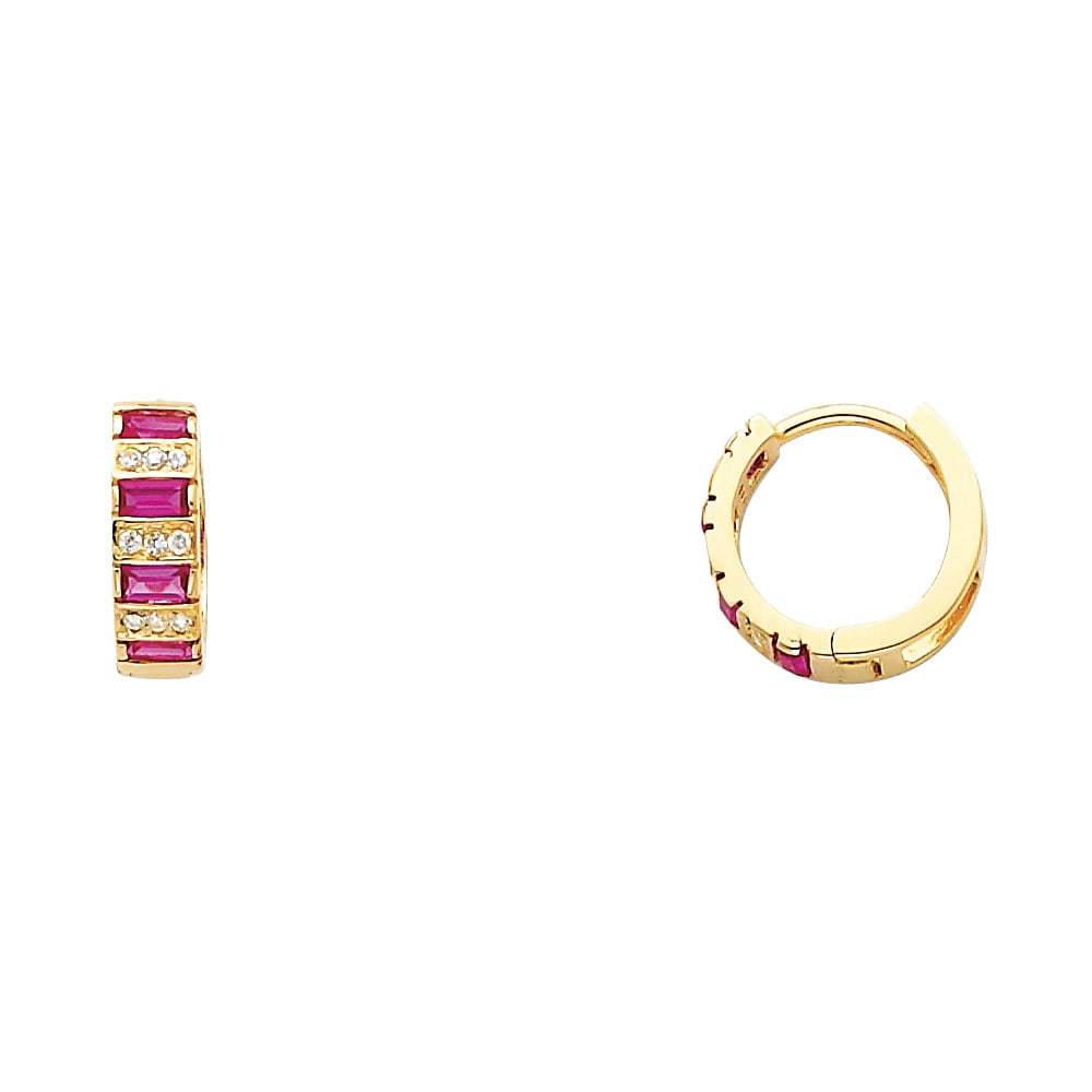 14KY CZ HUGGIES EARRINGS: 14KY CZ Huggies Earrings Material Type : 14k Gold Material Color : Yellow Avg. Weight: Avg. Weight: 1.52 Gr. Size: Height : 12 mm, Width : 12 mm Accessories: None Notice: When purchasing pre-owned