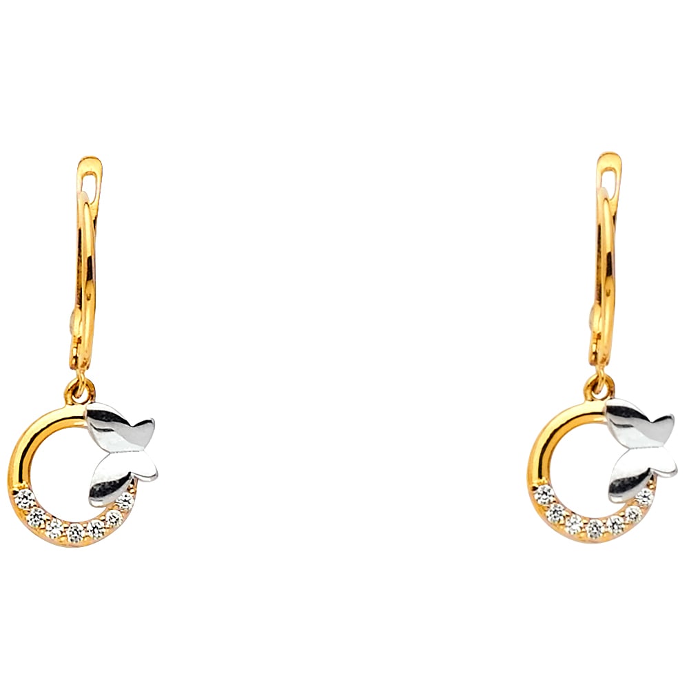 14K 2T EARRINGS: 14K 2T Earrings Material Type : 14k Gold Material Color : Two Tone Avg. Weight: Avg. Weight: 1.79 Gr. Size: Height : 20 mm, Width : 8 mm Accessories: None Notice: When purchasing pre-owned goods,