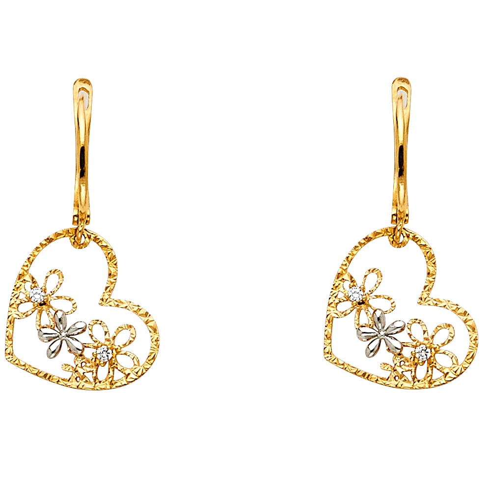 14K 2T EARRINGS: 14K 2T Earrings Material Type : 14k Gold Material Color : Two Tone Avg. Weight: Avg. Weight: 1.99 Gr. Size: Height : 23 mm, Width : 15 mm Accessories: None Notice: When purchasing pre-owned goods,