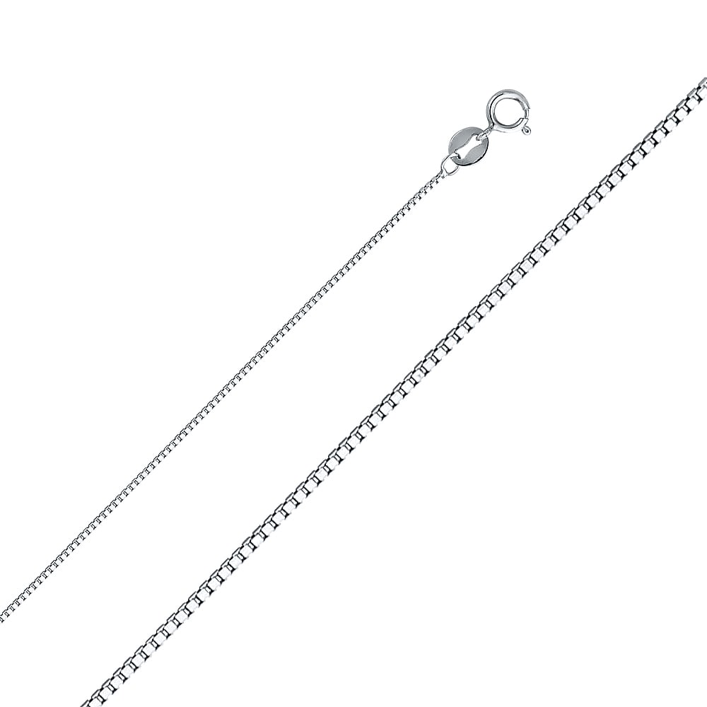 14KW BOX CHAIN: 14KW Box Chain Material Type : 14k Gold Material Color : White Avg. Weight: Avg. Weight: 1.32 Gr. Size: Length : 16 inch, Width 0.6mm Accessories: None Notice: When purchasing pre-owned goods, plea