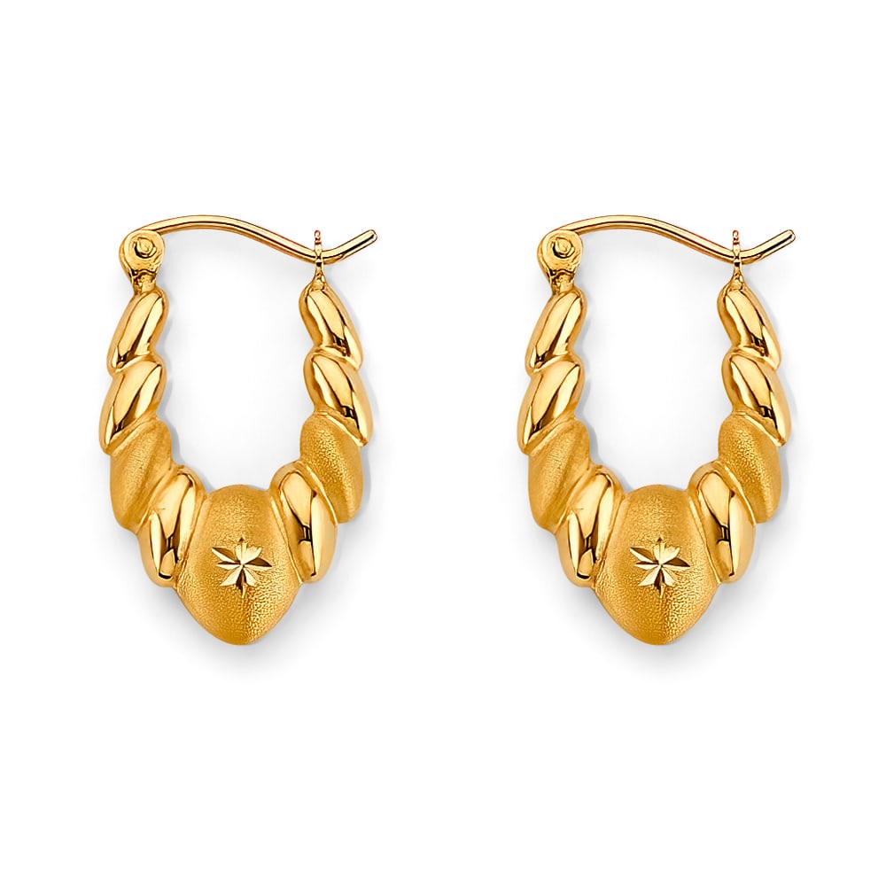 14KY HOLLOW HOOP EARRINGS: 14KY Hollow Hoop Earrings Material Type : 14k Gold Material Color : Yellow Avg. Weight: Avg. Weight: 1.19 Gr. Size: Height : 20 mm, Width : 12 mm Accessories: None Notice: When purchasing pre-owned