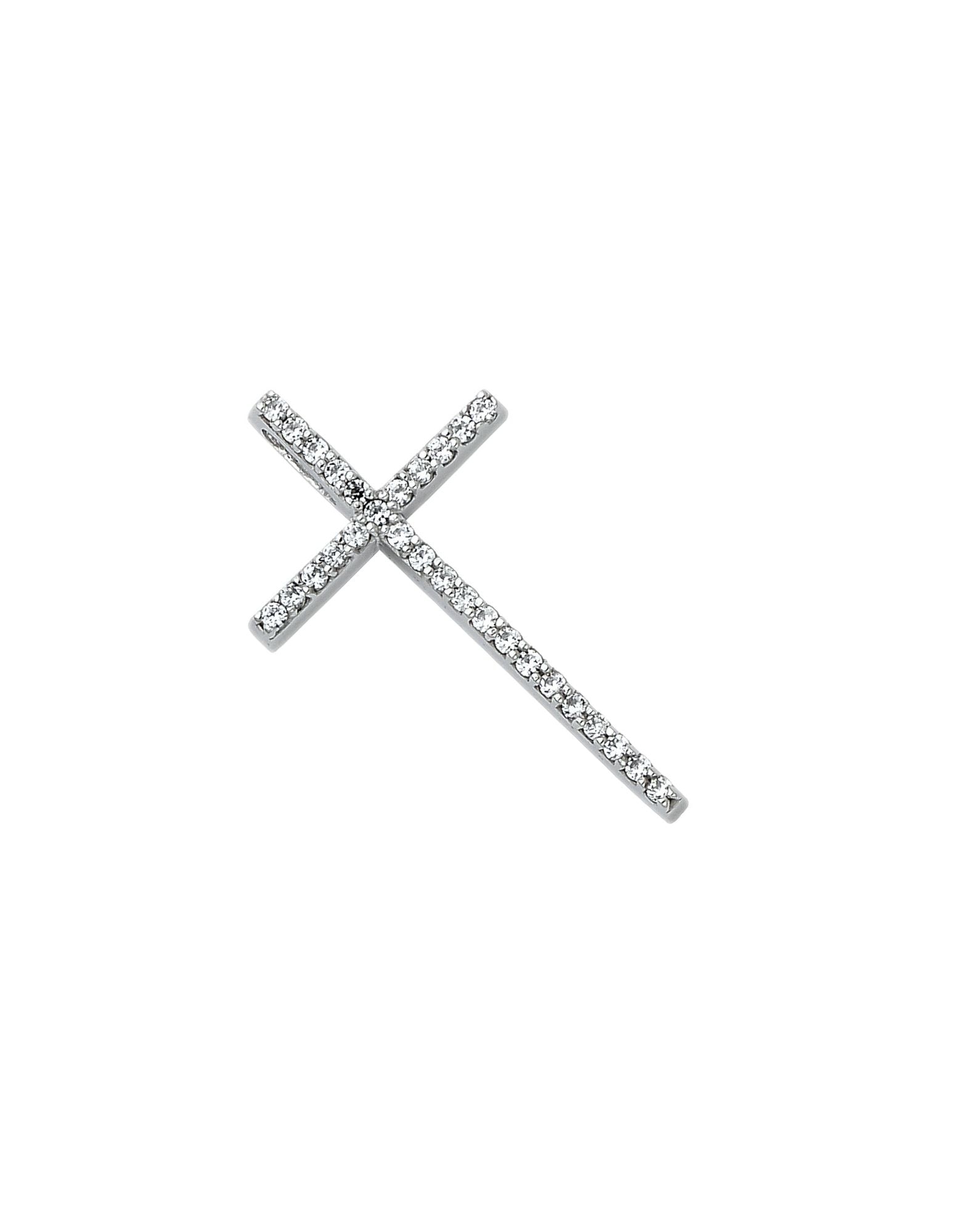 14KW CZ CROSS PENDANT - 3