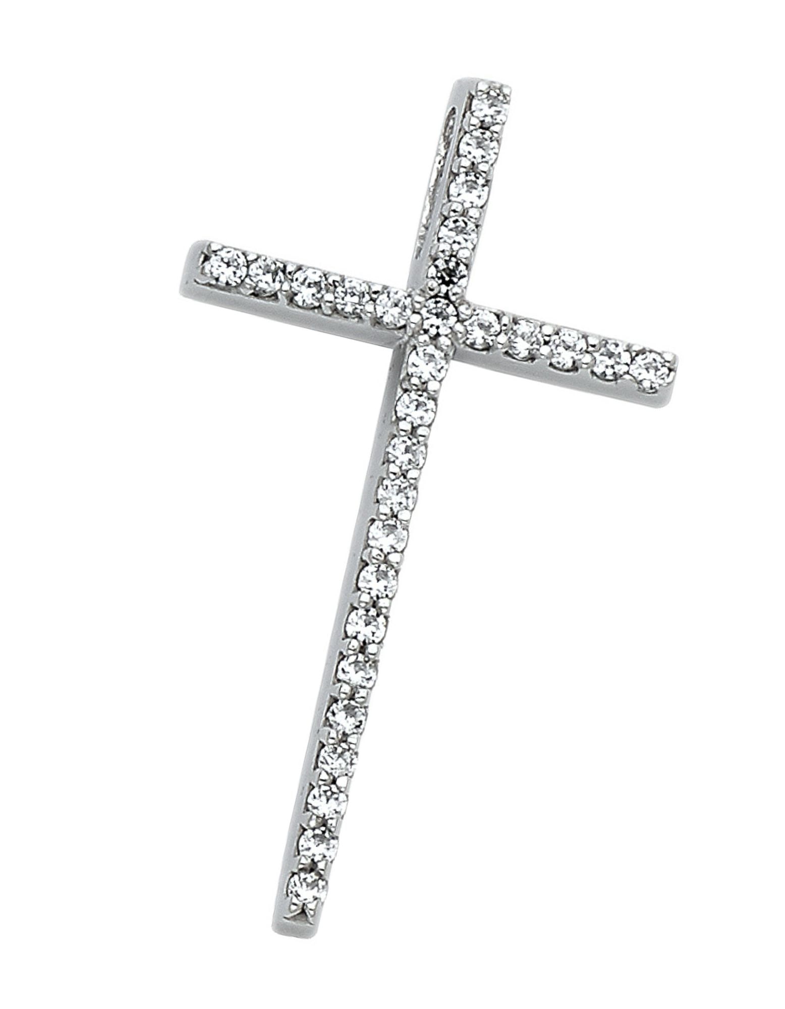 14KW CZ CROSS PENDANT - 4