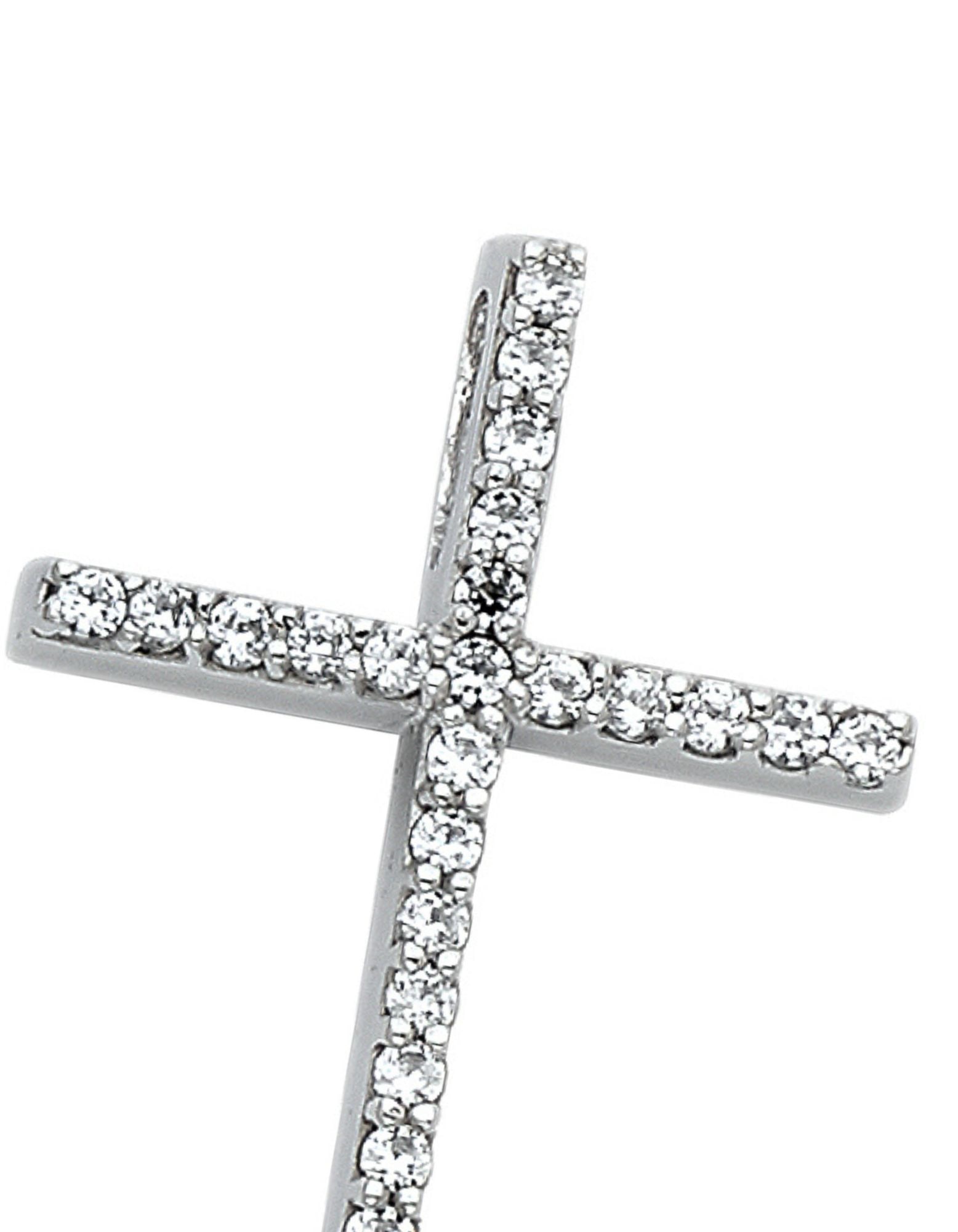 14KW CZ CROSS PENDANT - 5