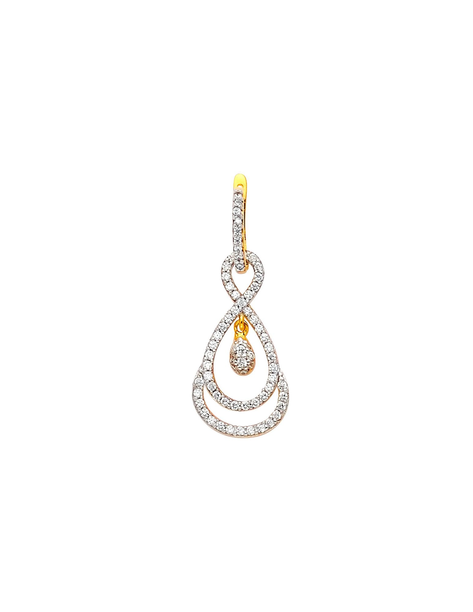 14K 2T CZ INFINITY HANGING EARRINGS - 5