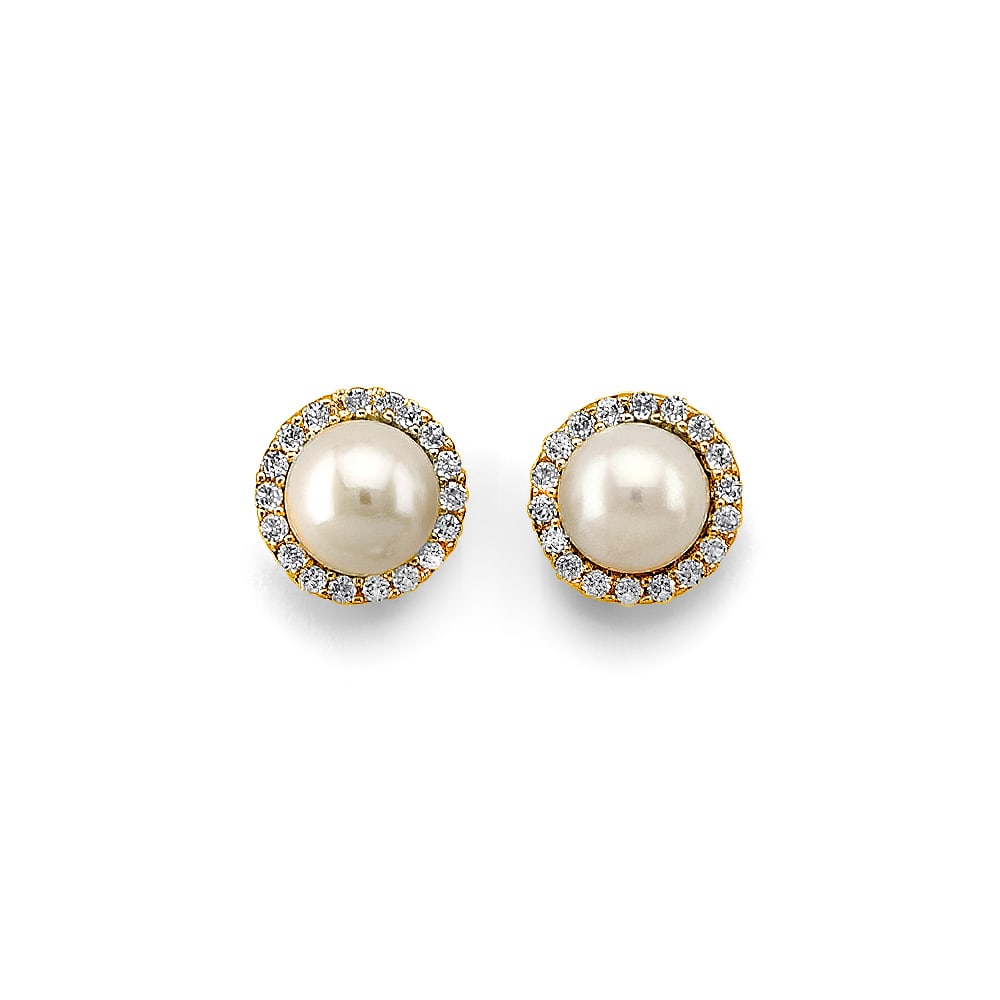 14K 2T PEARL EARRINGS/SET: 14K 2T Pearl Earrings/Set Material Type : 14k Gold Material Color : Yellow Avg. Weight: Avg. Weight: 1.9 Gr. Size: Height : 9 mm, Width : 9 mm Accessories: None Notice: When purchasing pre-owned go