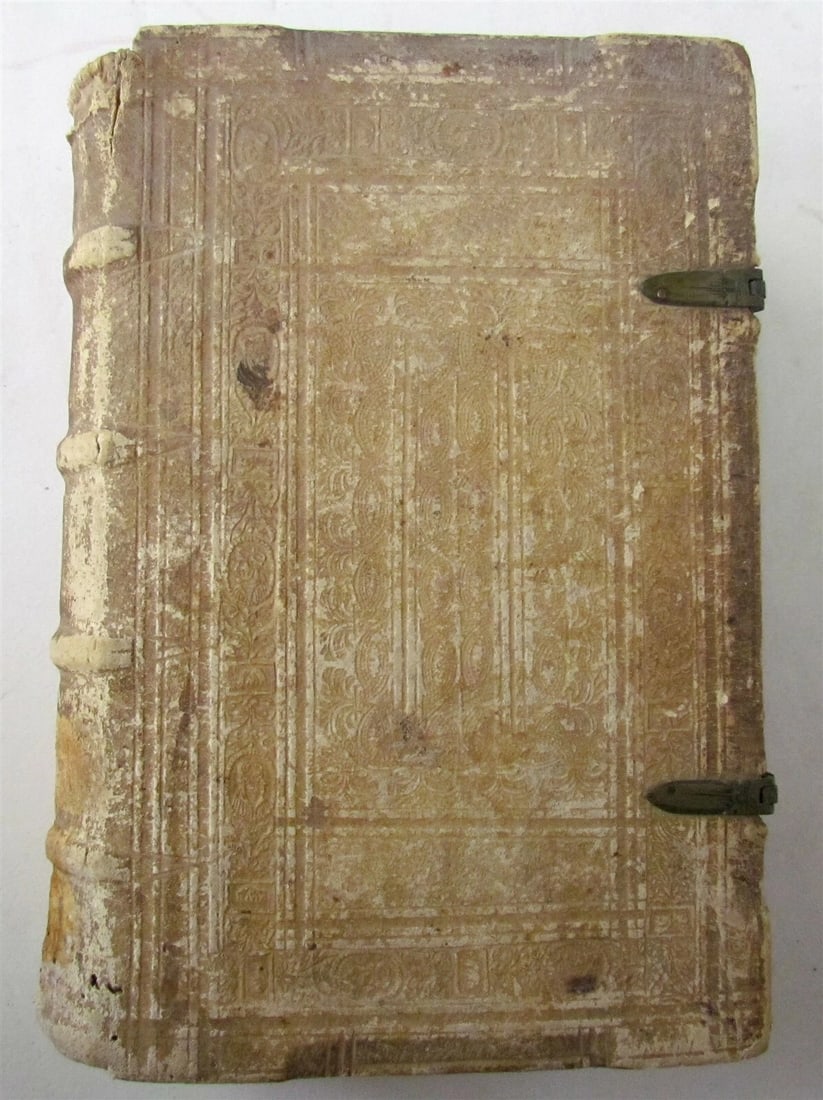 1587 ANTIQUE PIGSKIN BINDING WITH CLASPS 16TH CENTURY BY LOUIS OF GRANADA (1 of 12)