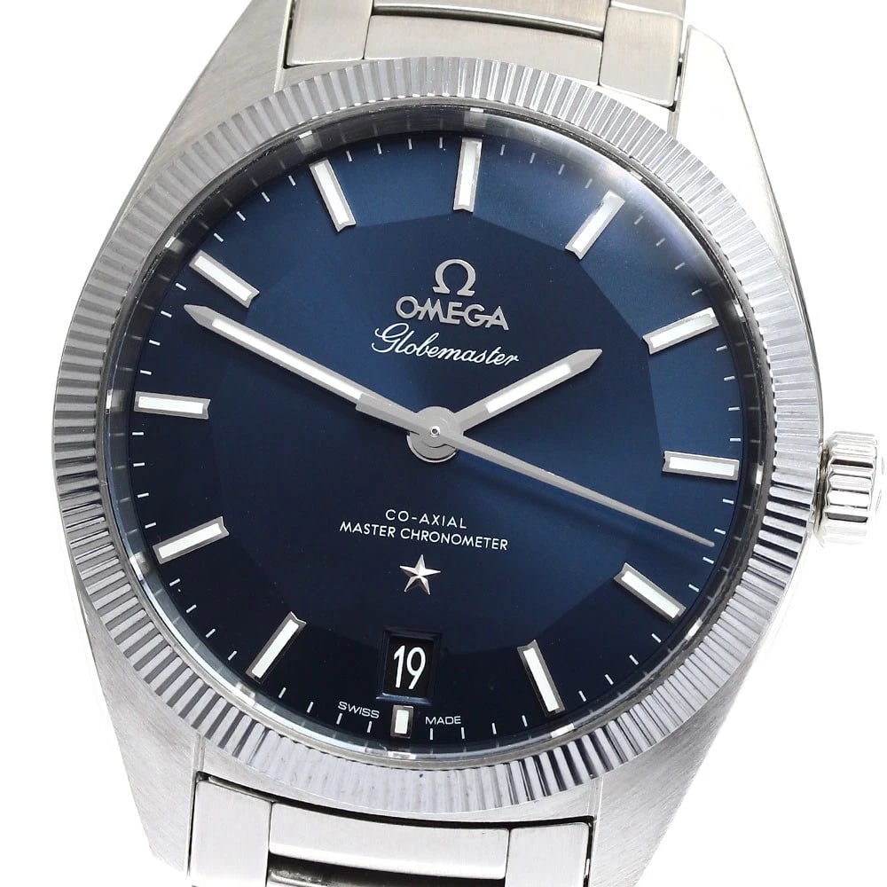 OMEGA CONSTELLATION AUTOMATIC WATCH: OMEGA Constellation Automatic Watch Brand: OMEGA Type/Style: Wristwatch Material: Band Material Stainless Steel, Case Material Stainless Steel Color: Dial Color Navy Band Color Silver Case Color