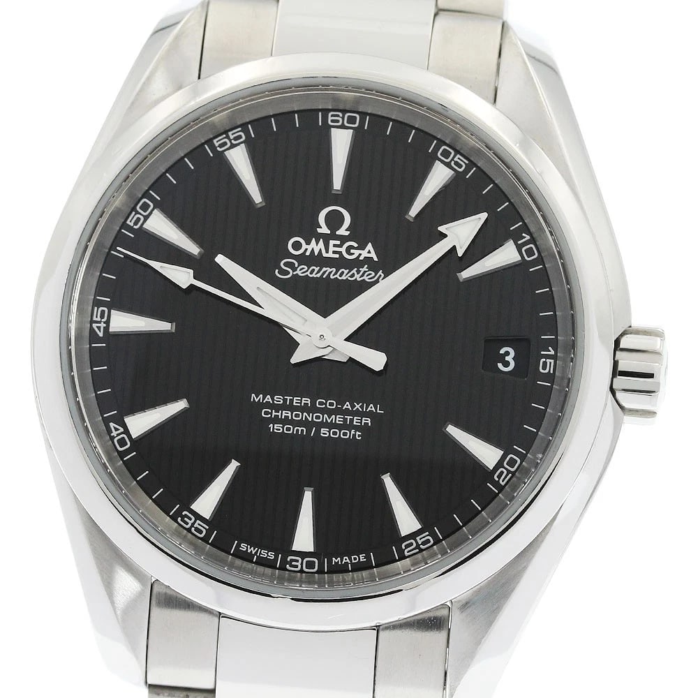 OMEGA SEAMASTER AQUA TERRA AUTOMATIC WATCH: OMEGA Seamaster Aqua Terra Automatic Watch Brand: OMEGA Type/Style: Wristwatch Material: Band Material Stainless Steel, Case Material Stainless Steel Color: Dial Color black Band Color Silver Case Col
