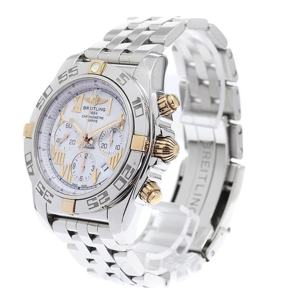 BREITLING CHRONOMAT CHRONOGRAPH AUTOMATIC WATCH: BREITLING Chronomat Chronograph Automatic Watch Brand: BREITLING Type/Style: Wristwatch Material: Band Material Stainless Steel, Case Material Stainless Steel/PG Color: Case Color Silver / Pink Gold B