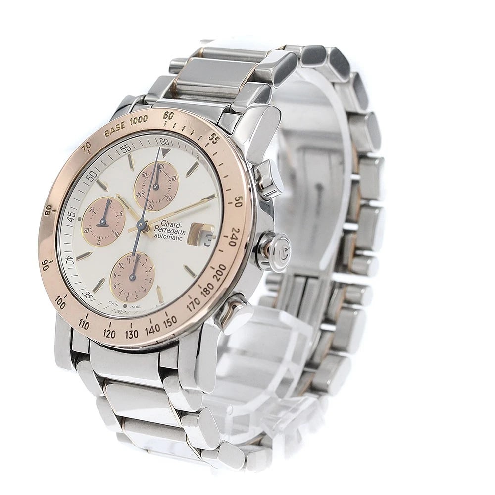 GIRARD PERREGAUX GOLD PLATED AUTOMATIC WATCH: GIRARD PERREGAUX Gold Plated Automatic Watch Brand: GIRARD PERREGAUX Type/Style: Wristwatch Material: Band Material Stainless Steel, Case Material Stainless Steel/PG Color: Case Color Silver / Pink