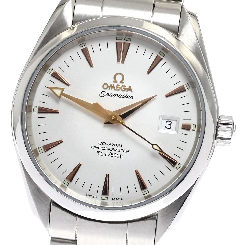 OMEGA SEAMASTER AQUA TERRA WHITE AUTOMATIC WATCH: OMEGA Seamaster Aqua Terra white Automatic Watch Brand: OMEGA Type/Style: Wristwatch Material: Band Material Stainless Steel, Case Material Stainless Steel Color: Band Color Silver Dial Color white Ca