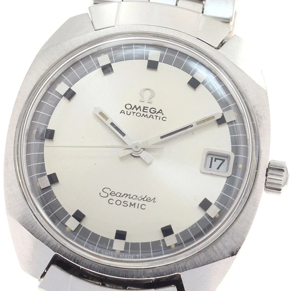 OMEGA SEAMASTER DATE AUTOMATIC WATCH: OMEGA Seamaster Date Automatic Watch Brand: OMEGA Type/Style: Wristwatch Material: Band Material Stainless Steel, Case Material Stainless Steel Color: Case Color Silver Band Color Silver Dial Color