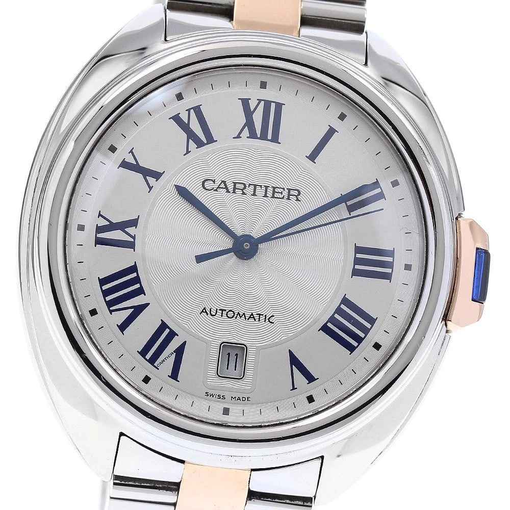 CARTIER AUTOMATIC WATCH: CARTIER Automatic Watch Brand: CARTIER Type/Style: Wristwatch Material: Band Material Stainless Steel/K18PG, Case Material Stainless Steel/K18PG Color: Dial Color Silver Size: Case size About 40mm (1.