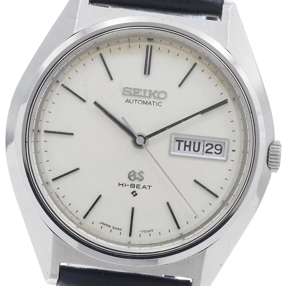 SEIKO GRAND DATE AUTOMATIC WATCH: SEIKO Grand Date Automatic Watch Brand: SEIKO Type/Style: Wristwatch Material: Band Material leather, Case Material Stainless Steel Color: Dial Color Silver Size: Case size About 36mm (1.4inch) (not