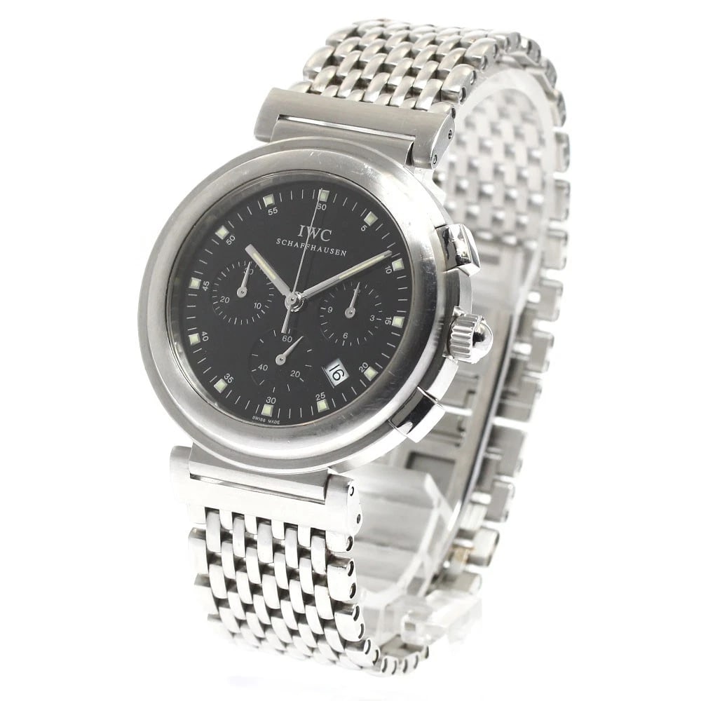 IWC SCHAFFHAUSEN CHRONOGRAPH QUARTZ WATCH: IWC SCHAFFHAUSEN Chronograph Quartz Watch Brand: IWC SCHAFFHAUSEN Type/Style: Wristwatch Material: Band Material Stainless Steel, Case Material Stainless Steel Color: Dial Color black Size: Case size