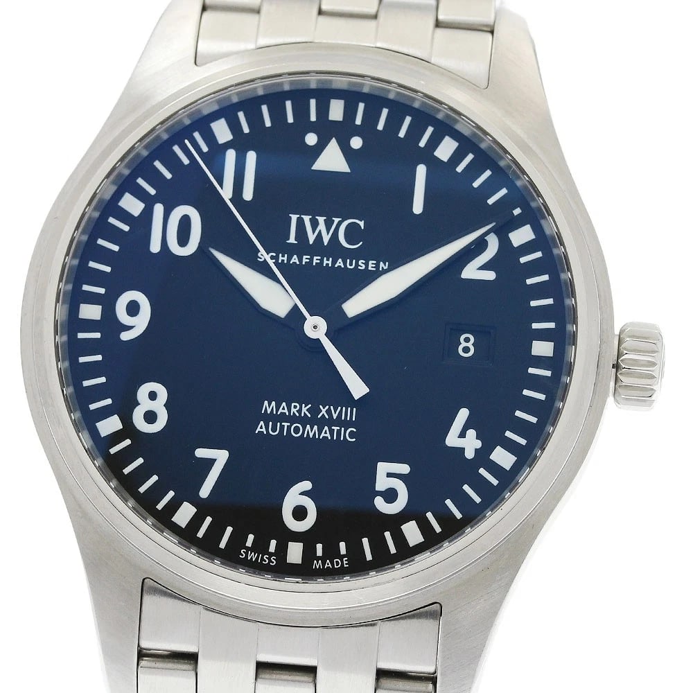 IWC SCHAFFHAUSEN PILOT WATCH AUTOMATIC WATCH: IWC SCHAFFHAUSEN Pilot watch Automatic Watch Brand: IWC SCHAFFHAUSEN Type/Style: Wristwatch Material: Band Material Stainless Steel, Case Material Stainless Steel Color: Dial Color black Size: Case si