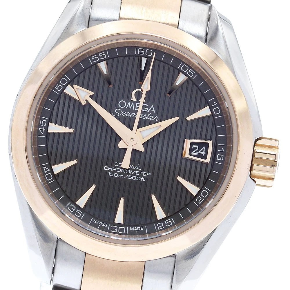 OMEGA SEAMASTER AQUA TERRA AUTOMATIC WATCH: OMEGA Seamaster Aqua Terra Automatic Watch Brand: OMEGA Type/Style: Wristwatch Material: Band Material Stainless Steel/PG, Case Material Stainless Steel/PG Color: Dial Color gray Size: Case size