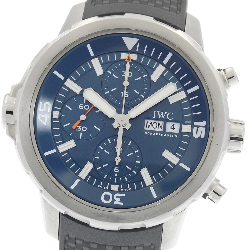 IWC SCHAFFHAUSEN AQUATIMER WATCH: IWC SCHAFFHAUSEN Aquatimer Watch Brand: IWC SCHAFFHAUSEN Type/Style: Wristwatch Material: Band Material rubber, Case Material Stainless Steel Color: Dial Color Navy Size: Case size About 44mm