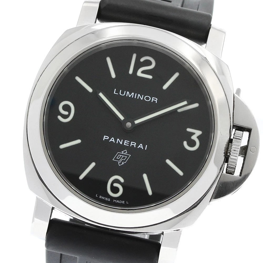 PANERAI LUMINOR BLACK HAND WINDING WATCH: PANERAI Luminor black Hand Winding Watch Brand: PANERAI Type/Style: Wristwatch Material: Band Material rubber, Case Material Stainless Steel Color: Dial Color black Size: Case size About 43mm