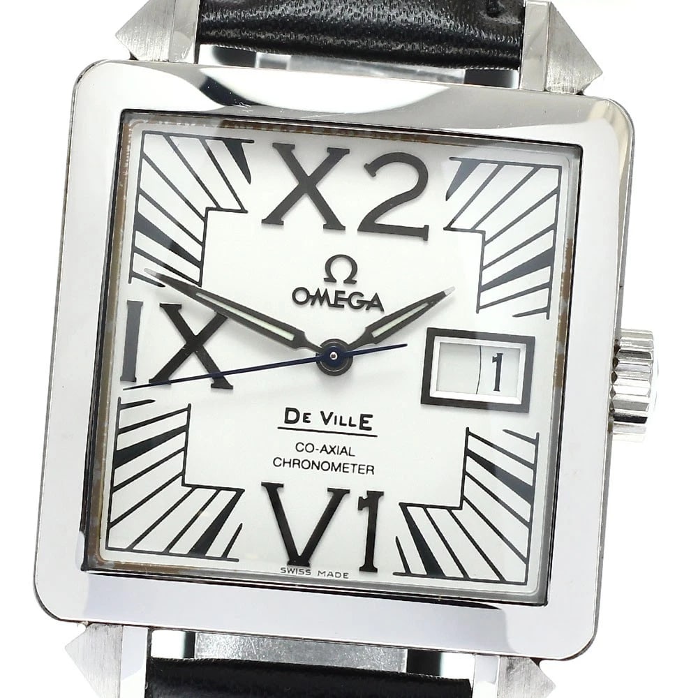 OMEGA DE VILLE COAXIAL DATE AUTOMATIC WATCH: OMEGA De Ville Coaxial Date Automatic Watch Brand: OMEGA Type/Style: Wristwatch Material: Band Material leather, Case Material Stainless Steel Color: Dial Color Silver Size: Case size About 35mm (1.4i