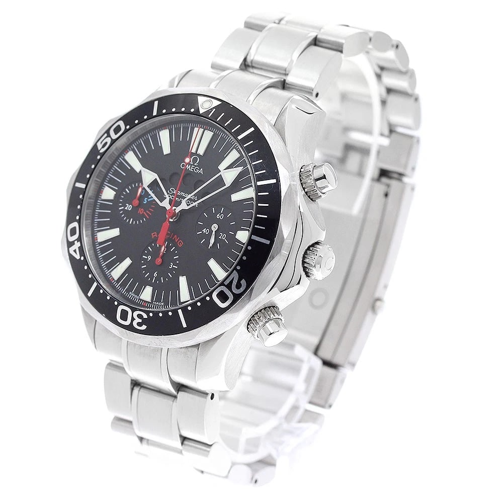OMEGA SEAMASTER RACING CHRONOGRAPH AUTOMATIC WATCH: OMEGA Seamaster racing Chronograph Automatic Watch Brand: OMEGA Type/Style: Wristwatch Material: Band Material Stainless Steel, Case Material Stainless Steel Color: Dial Color black Size: Case size