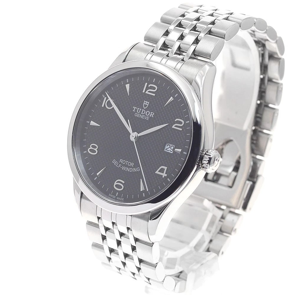 TUDOR DATE BLACK AUTOMATIC WATCH - 2