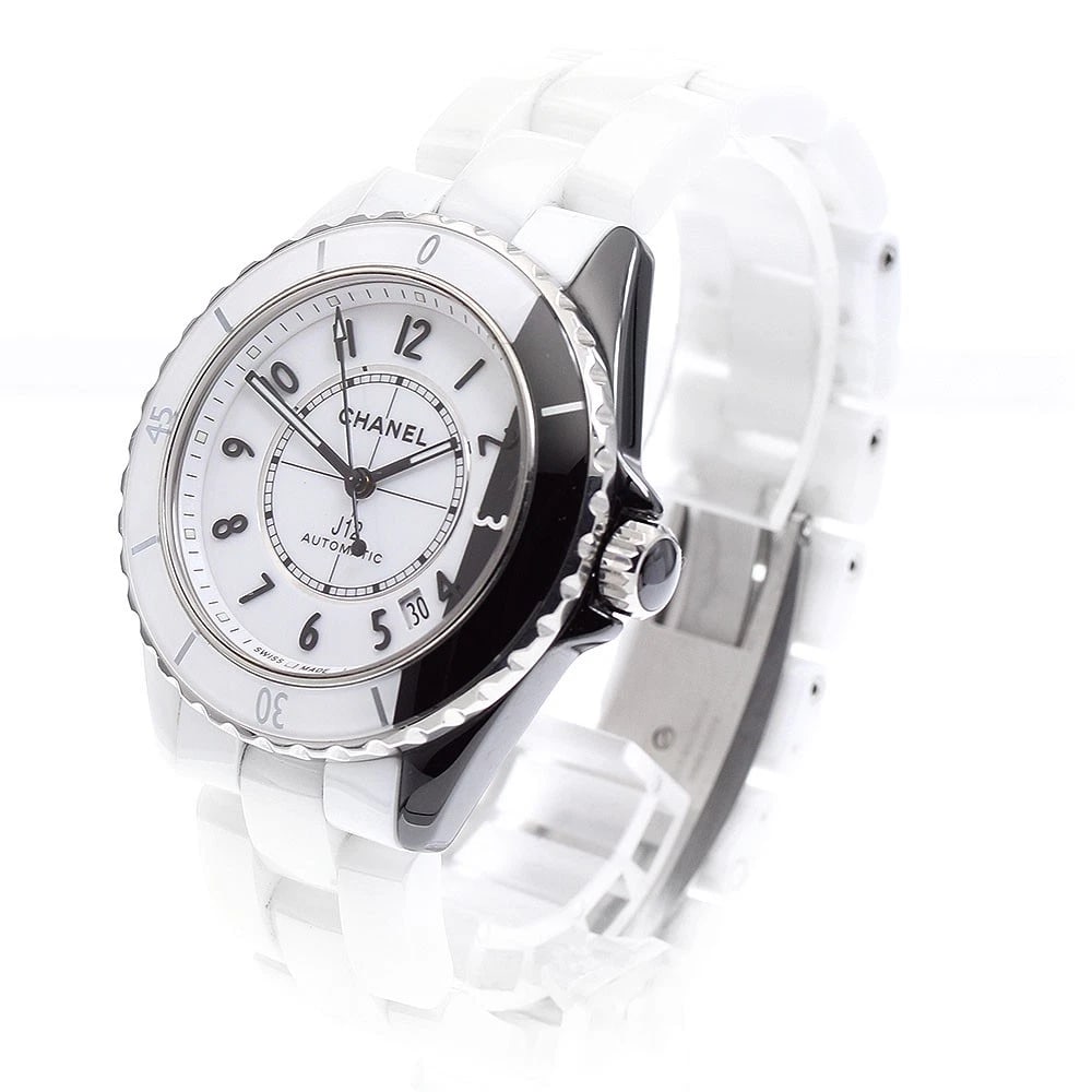 CHANEL J12 DATE WHITE BLACK AUTOMATIC WATCH - 2