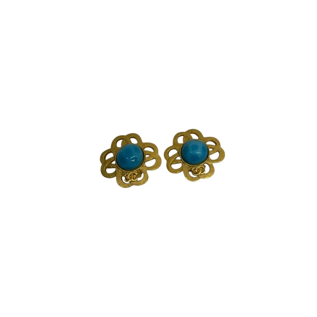 CHANEL COCO MARK GRIPOIX EARRINGS GOLD (1 of 3)