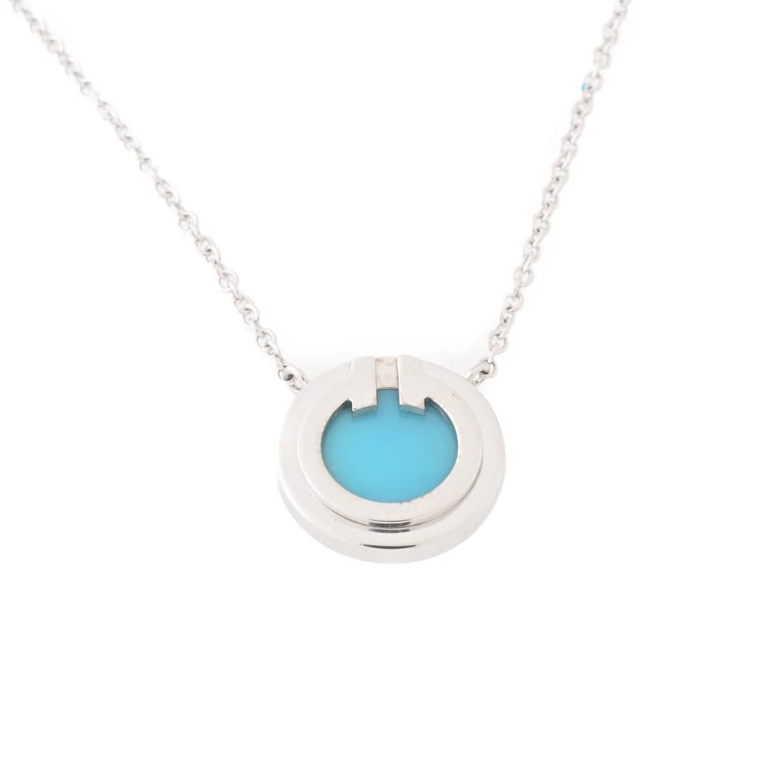 TIFFANY&CO. TURQUOISE CIRCLE PENDANT TURQUOISE: TIFFANY&Co. Turquoise Circle Pendant Turquoise Brand: Tiffany & Co. Type/Style: Pendant Material: Au750/K18WG White Gold, Color: WHITE GOLD Size: Chain: ~45.5cm Accessories: None Accessori