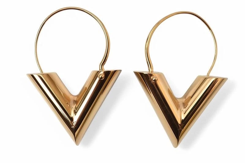 LOUIS VUITTON ESSENTIAL GOLD HOOP EARRINGS (1 of 3)