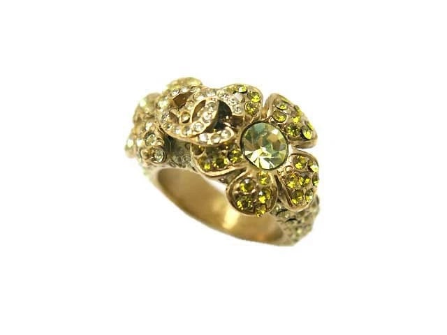 CHANEL RING COCO MARK FLOWER RHINESTONE (1 of 2)