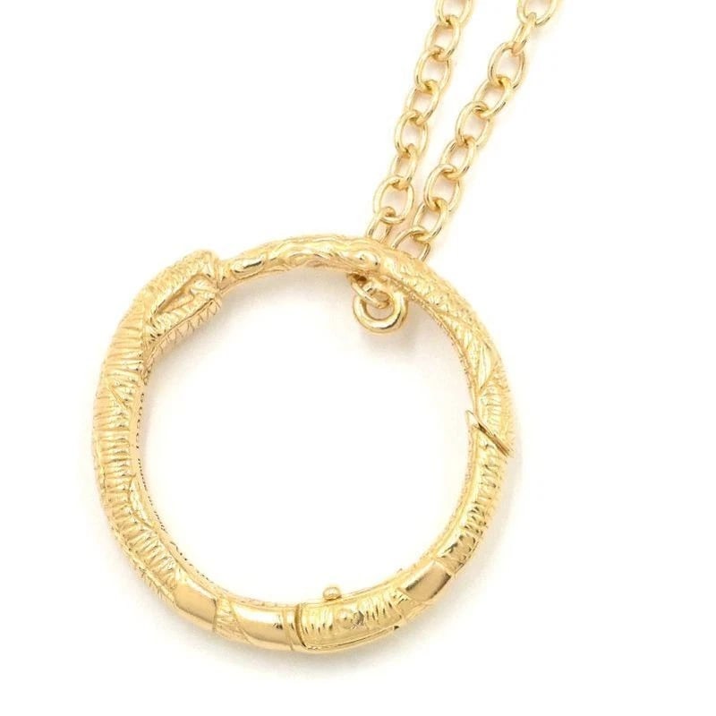 GUCCI OUROBOROS NECKLACE K18 YELLOW GOLD SNAKE CIRCLE OUROBOROS PENDANT (1 of 4)