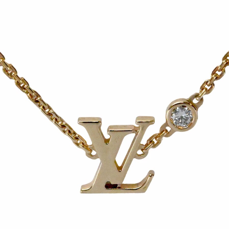 LOUIS VUITTON PENDANT IDYLLE BLOSSOM AU750 YELLOW GOLD DIAMOND: Louis Vuitton Pendant Idylle Blossom Au750 Yellow Gold Diamond Brand: Louis Vuitton Type/Style: Necklace Material: Au750 Yellow gold Diamond, Color: YELLOW GOLD Size: 40cm Accessories: None