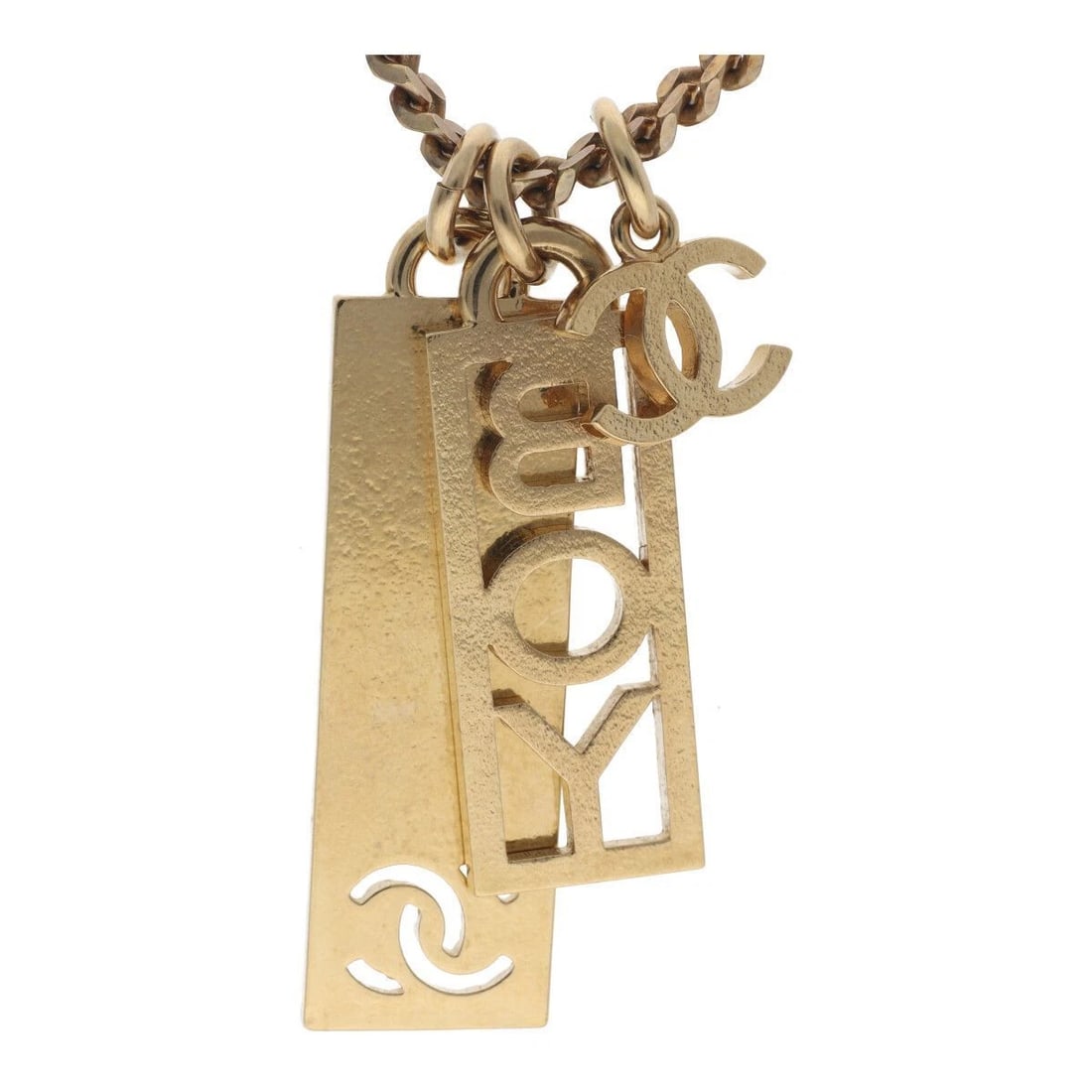 CHANEL NECKLACE PENDANT TAG COCO MARK: CHANEL Necklace Pendant Tag Coco Mark Brand: CHANEL Type/Style: Necklace Material: none, Color: gold Size: Total length: 84cm W:1.5cmH:4.7cmD:0.2cm Accessories: None Accessories Notice: Wh