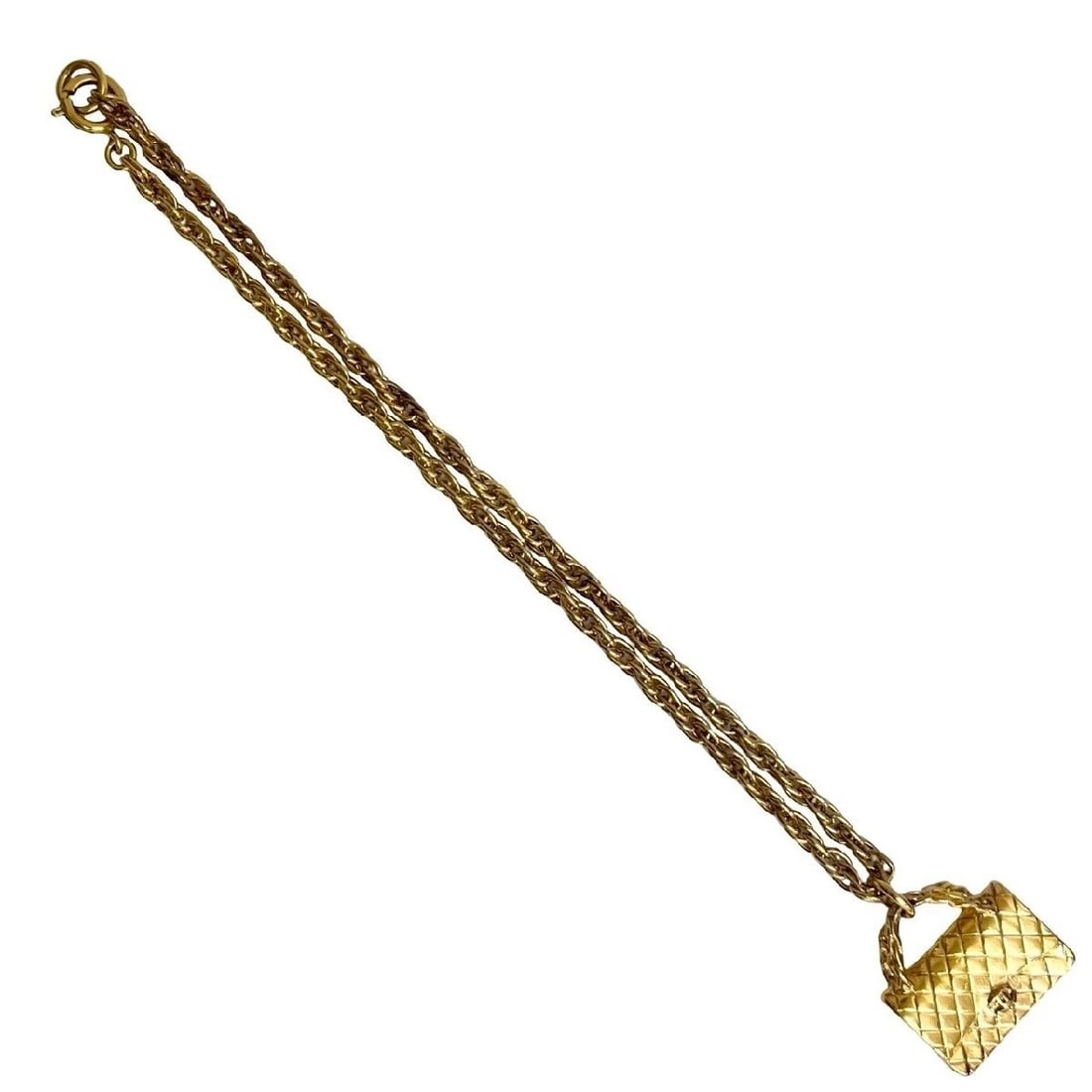 CHANEL NECKLACE MATELASSE BAG MOTIF GP CHAIN PENDANT GOLD: CHANEL Necklace Matelasse Bag Motif GP Chain Pendant Gold Brand: CHANEL Type/Style: Necklace Material: GP, Color: GOLD Size: Total Length/Inner Circumference: Approx. 43.2cm Motif Height: Approx. 3.2c