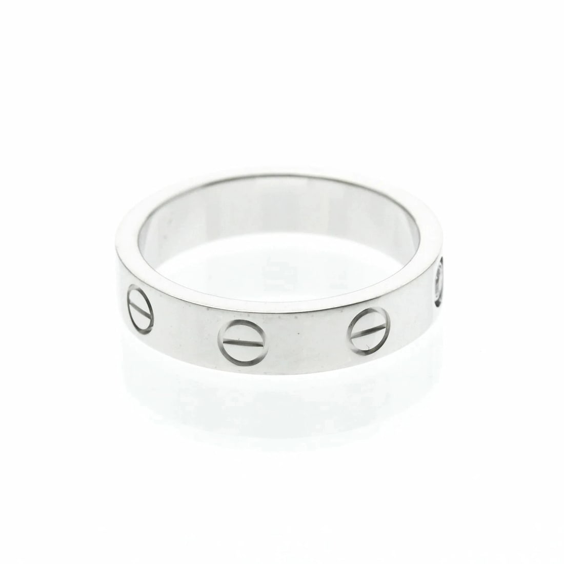 CARTIER MINI LOVE RING K18WG WHITE GOLD DIAMOND: Cartier Mini Love Ring K18WG White Gold Diamond Brand: Cartier Type/Style: Ring Material: 18K White Gold (K18WG), Main Stone/Creation Natural Color: White Gold Size: 4.75US Accessories: None <