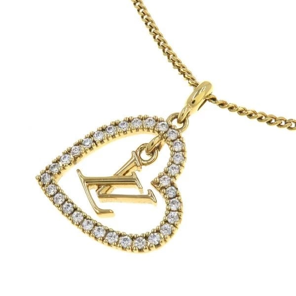LOUIS VUITTON NECKLACE MY INITIAL LOGO HEART GP PLATED (1 of 6)