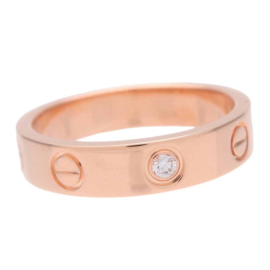 CARTIER MINI LOVE RING 750PG PINK GOLD DIAMOND: Cartier Mini Love Ring 750PG Pink Gold Diamond Brand: Cartier Type/Style: Ring Material: 750PG (Pink Gold), Color: Pink Gold Size: 5.25US Accessories: None Accessories Notice: When purchas