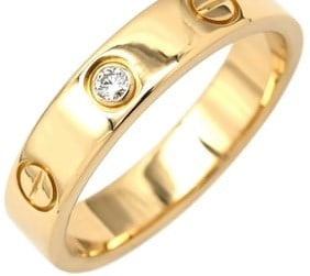 CARTIER MINI LOVE RING DIAMOND K18YG YELLOW GOLD: Cartier Mini Love Ring Diamond K18YG Yellow Gold Brand: Cartier Type/Style: Ring Material: K18YG / Diamond, Main Stone/Creation Natural Color: Yellow Gold Size: US 5.25 Accessories: None A