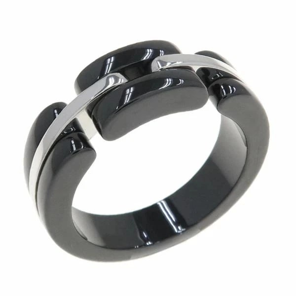 CHANEL ULTRA RING MEDIUM MODEL: Chanel Ultra Ring Medium Model Brand: CHANEL Type/Style: Ring Material: WG White Gold, BCE Black Ceramic, Color: Black Size: US 6.75 Accessories: None Accessories Notice: When purchasing p